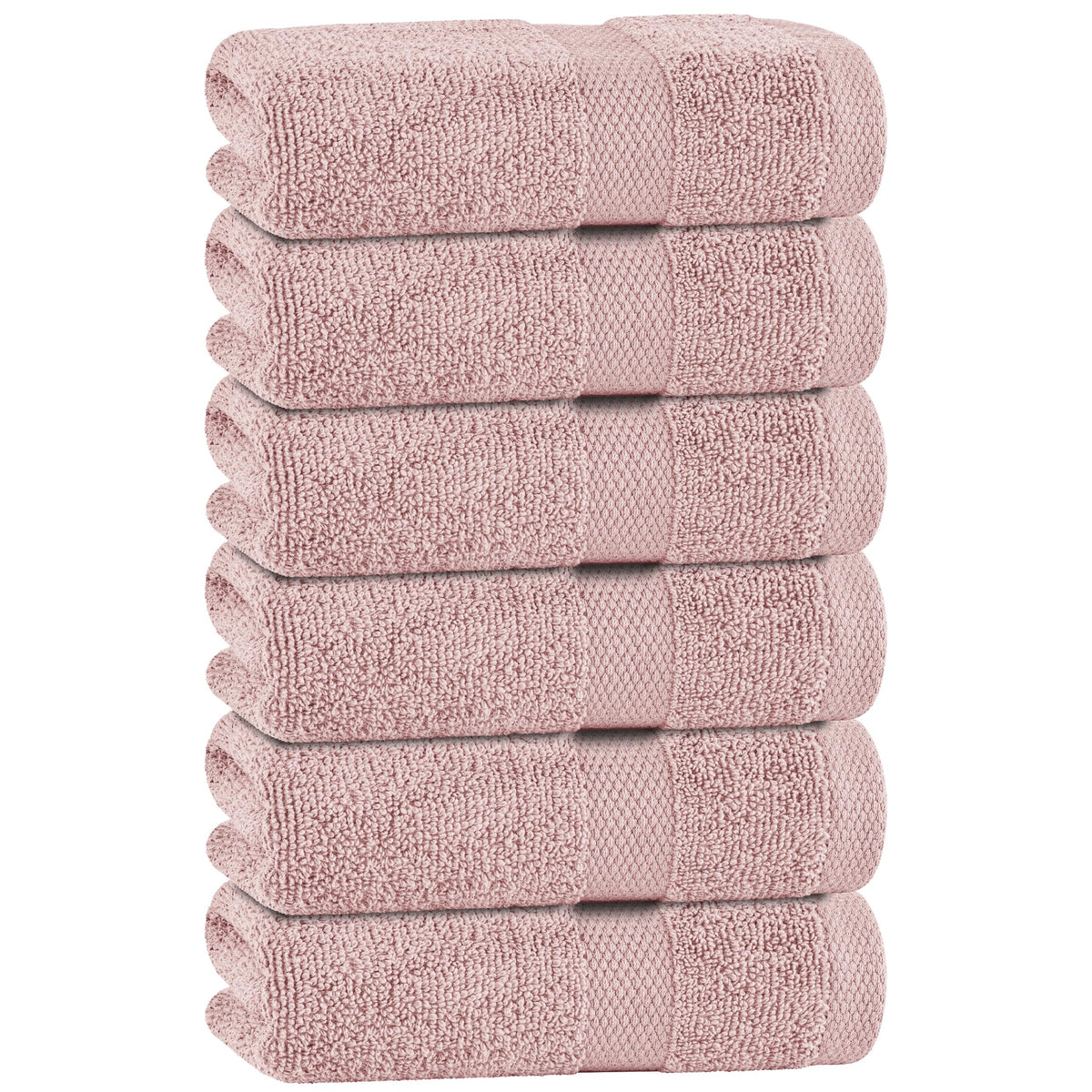 White Bath Towel Set of 6 - 100% Cotton Highly Absorbent Towels for Bathroom, 2 Luxury Bath Towels 650GSM, 2 Hand Towels, 2 Washcloths