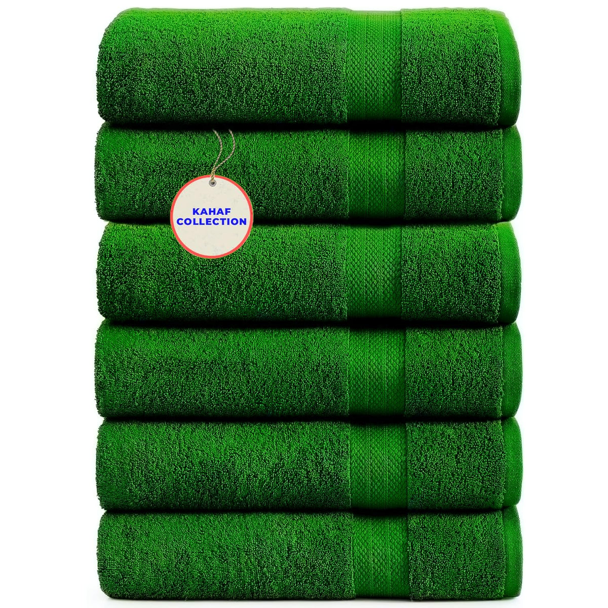 KAHAF COLLECTION 100% Cotton Bath Towels, 24x48 Pack of 6 Towels, Quick Dry, Highly Absorbent, Soft Feel Towel, Gym, Spa, Bathroom, Shower, Pool, Luxury Soft Towels (Grey, 24x48-6 Pack)