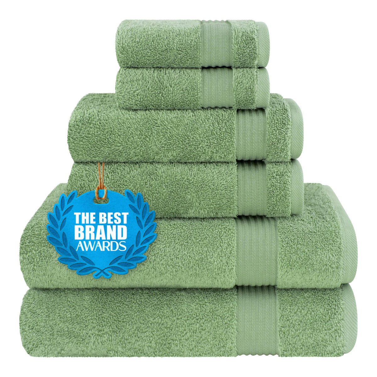 Cotton Paradise 100% Cotton Turkish Towel Set, Soft Absorbent Quick Dry, 6 Piece Towel Set, Beige
