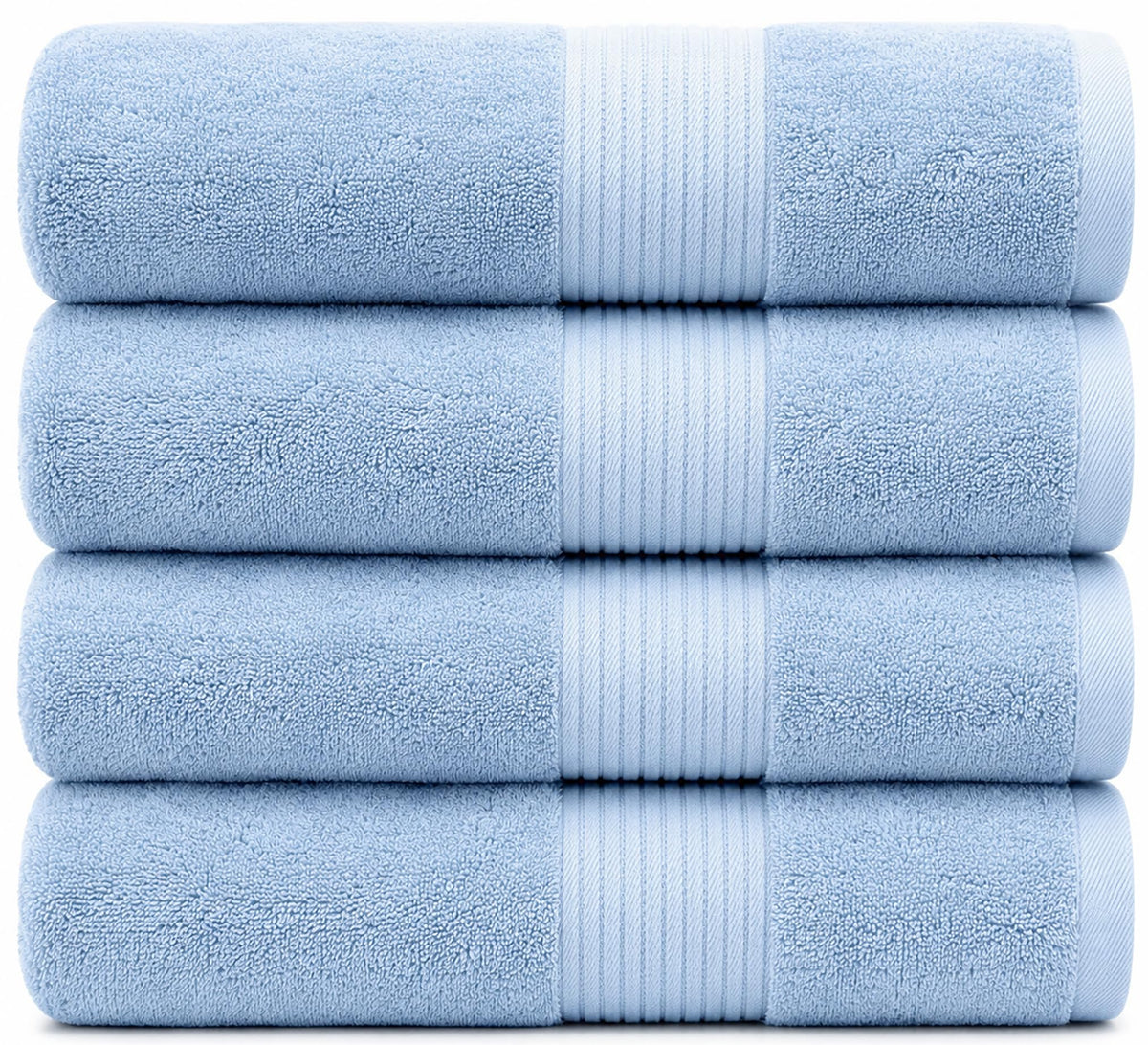 Luxury Bath Towels 4 Pack 650 GSM, 34"x56" Bath Towels Large - White