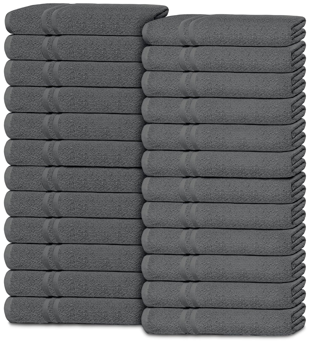 White Bath Towel Set of 6 - 100% Cotton Highly Absorbent Towels for Bathroom, 2 Luxury Bath Towels 650GSM, 2 Hand Towels, 2 Washcloths
