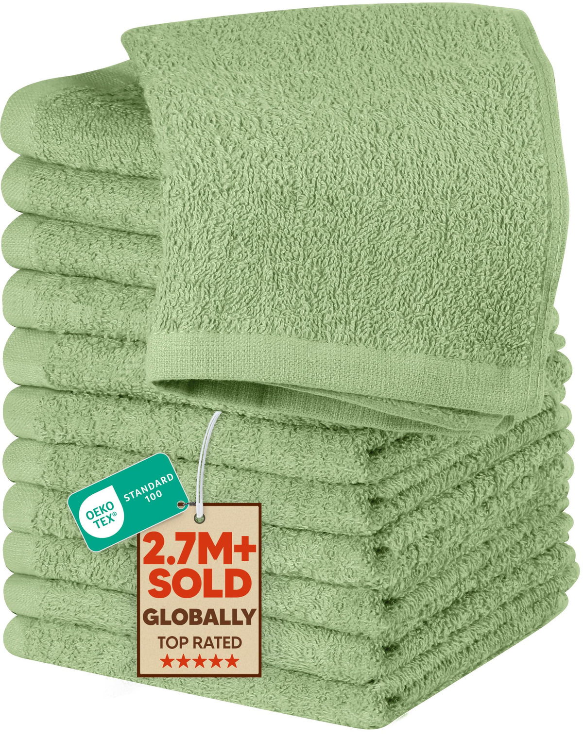 Utopia Towels 12 Pack Washcloths, 12x12 in, 100% Cotton, White