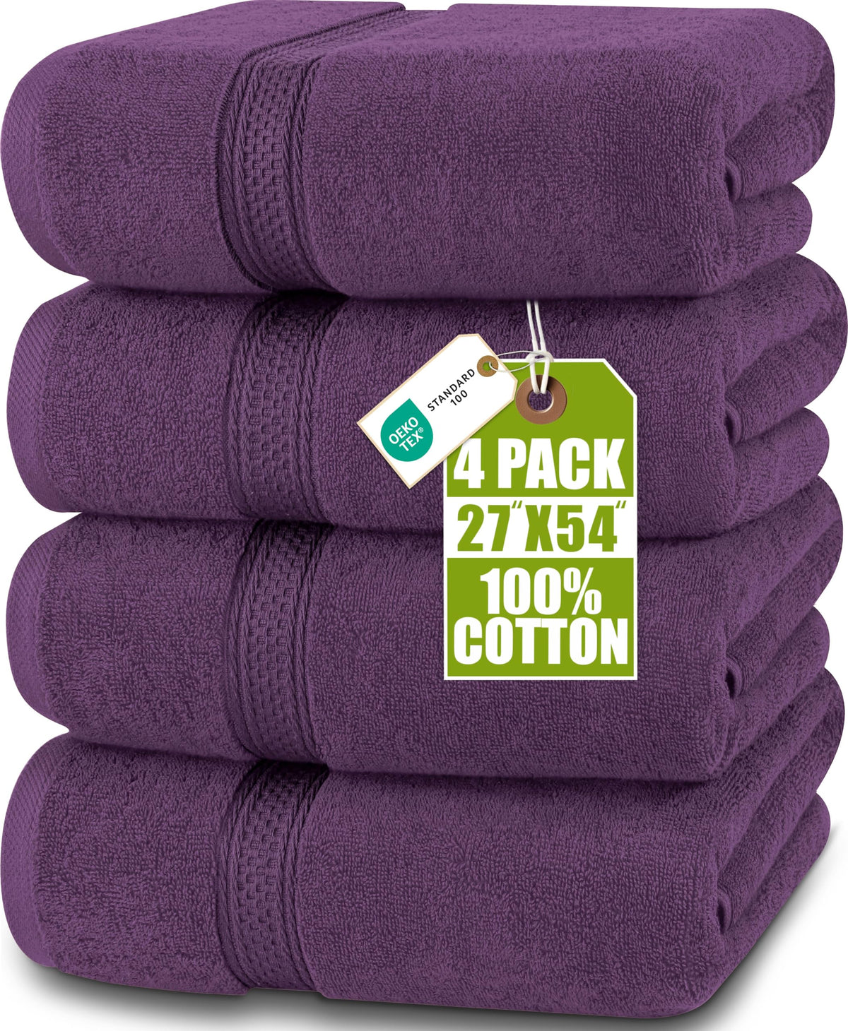 Utopia Towels 4 Pack Premium Bath Towels, 27x54 in, 600 GSM Cotton Black