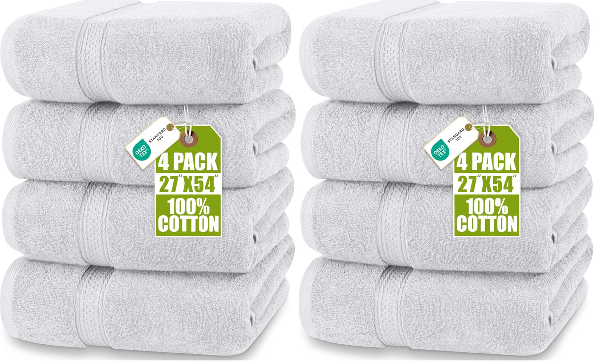 Utopia Towels 4 Pack Premium Bath Towels, 27x54 in, 600 GSM Cotton Black