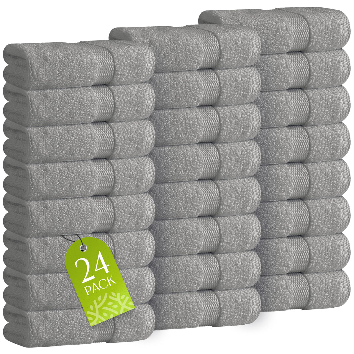 White Bath Towel Set of 6 - 100% Cotton Highly Absorbent Towels for Bathroom, 2 Luxury Bath Towels 650GSM, 2 Hand Towels, 2 Washcloths