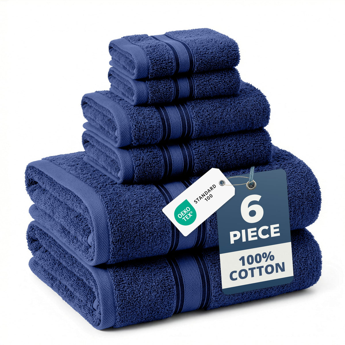 LANE LINEN Bath Towel Set 100% Cotton 18 Piece Soft Absorbent - Grey