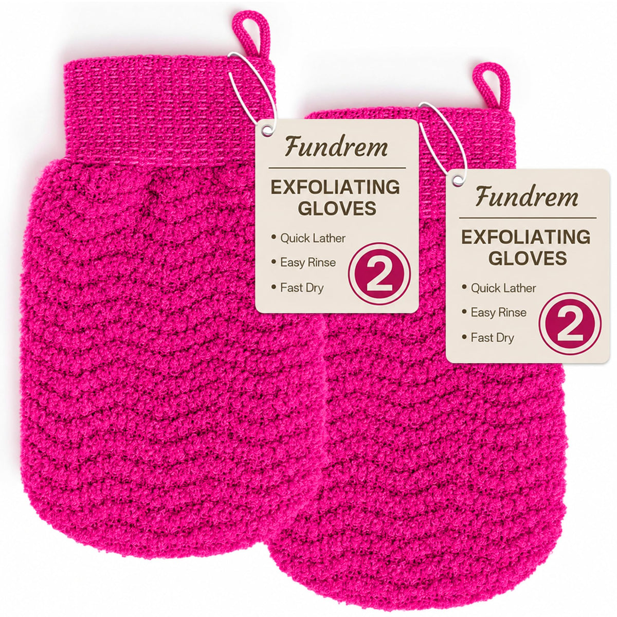 Exfoliating Gloves 2 Pack, Wave Texture Exfoliating Mitt for Dead Skin Remover, Body Scrub Gloves for Bath Shower, Korean Exfoliating Mitt, Loofah Alternative Body Scrubber for Women & Men