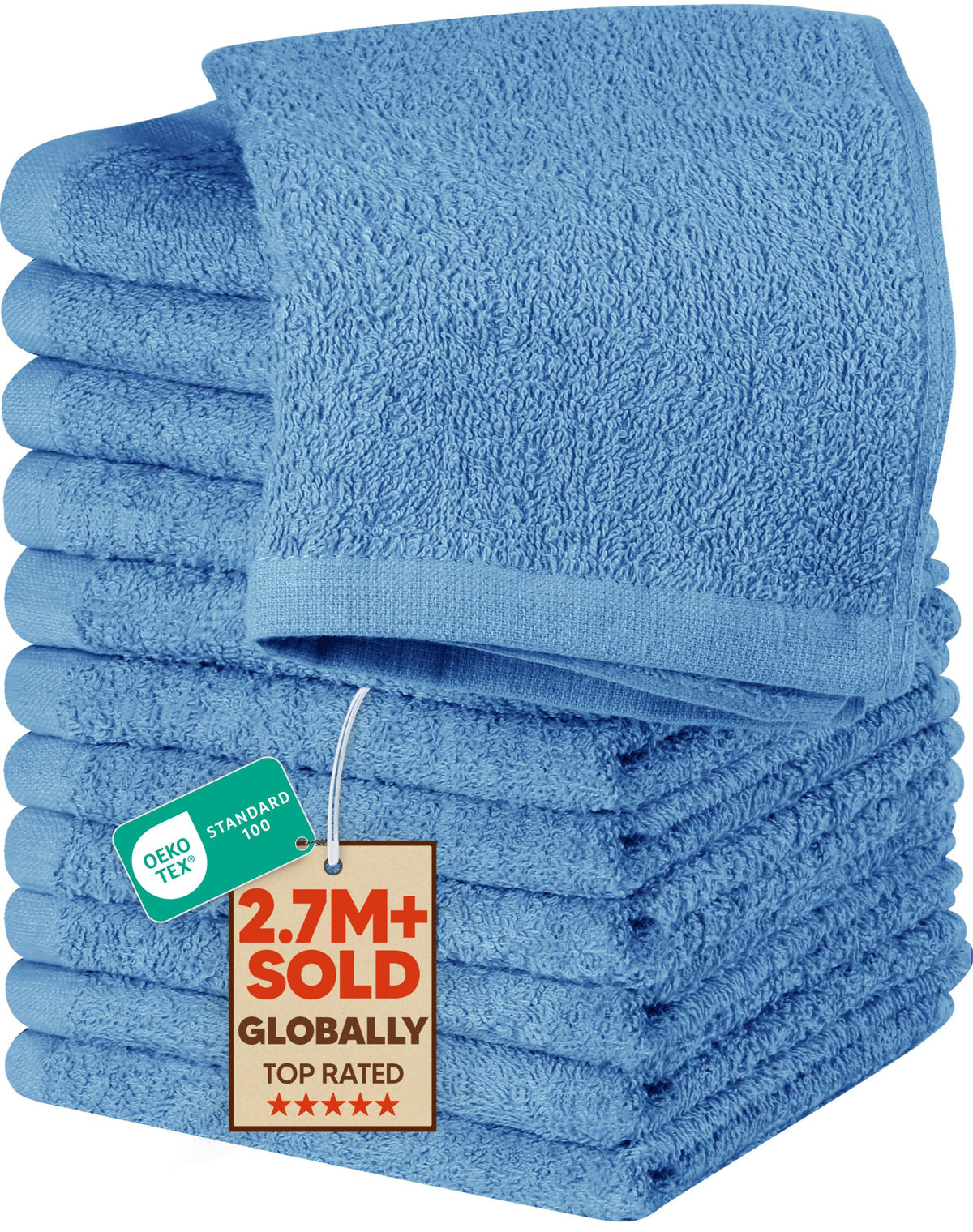 Utopia Towels 12 Pack Washcloths, 12x12 in, 100% Cotton, White