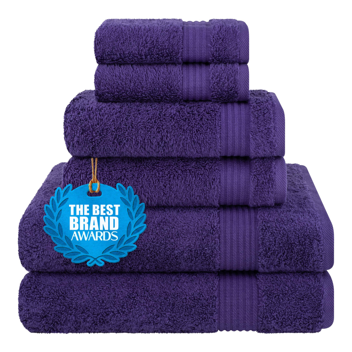 Cotton Paradise 100% Cotton Turkish Towel Set, Soft Absorbent Quick Dry, 6 Piece Towel Set, Beige