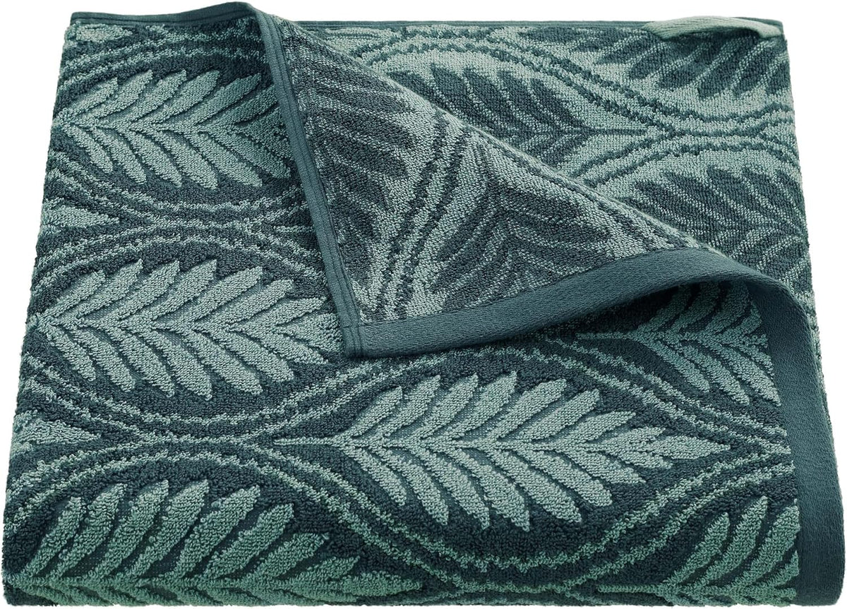 Martex Restore Fern Ogee Bath Towel – Soft, Absorbent, Moisture-Wicking and Quick to Dry – Lightweight for Everyday Use – Comfortable Feel with Convenient Loop for Hanging – 30" x 56" – Jade