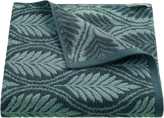 Martex Restore Fern Ogee Bath Towel – Soft, Absorbent, Moisture-Wicking and Quick to Dry – Lightweight for Everyday Use – Comfortable Feel with Convenient Loop for Hanging – 30" x 56" – Jade