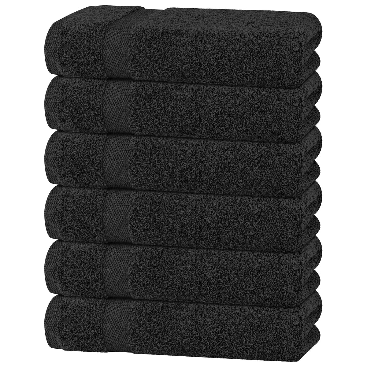 White Bath Towel Set of 6 - 100% Cotton Highly Absorbent Towels for Bathroom, 2 Luxury Bath Towels 650GSM, 2 Hand Towels, 2 Washcloths