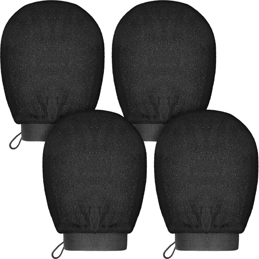 Tatuo 4 Pcs Exfoliating Mitts Korean Exfoliating Gloves for Body Shower