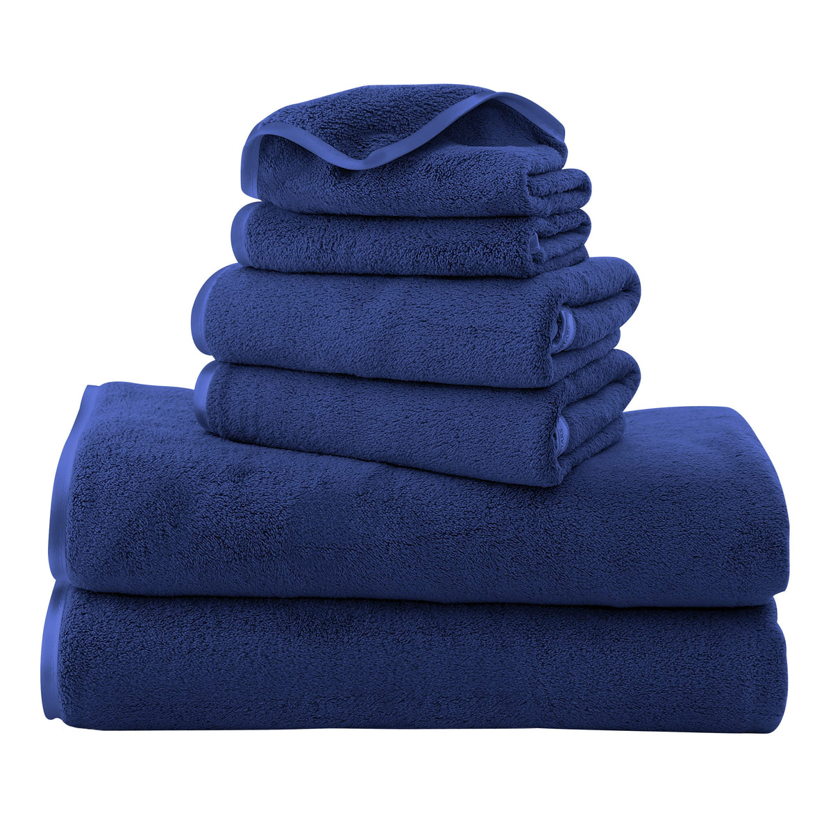 TENSTARS Luxury Silk Hemming Towel Set - Light Thin Quick Drying - 2 Bath Towels 2 Hand Towels 2 Washcloths - Ultra Soft Microfiber, for Bath Fitness, Sports, Yoga, Travel (Dark Grey 6 Pieces)