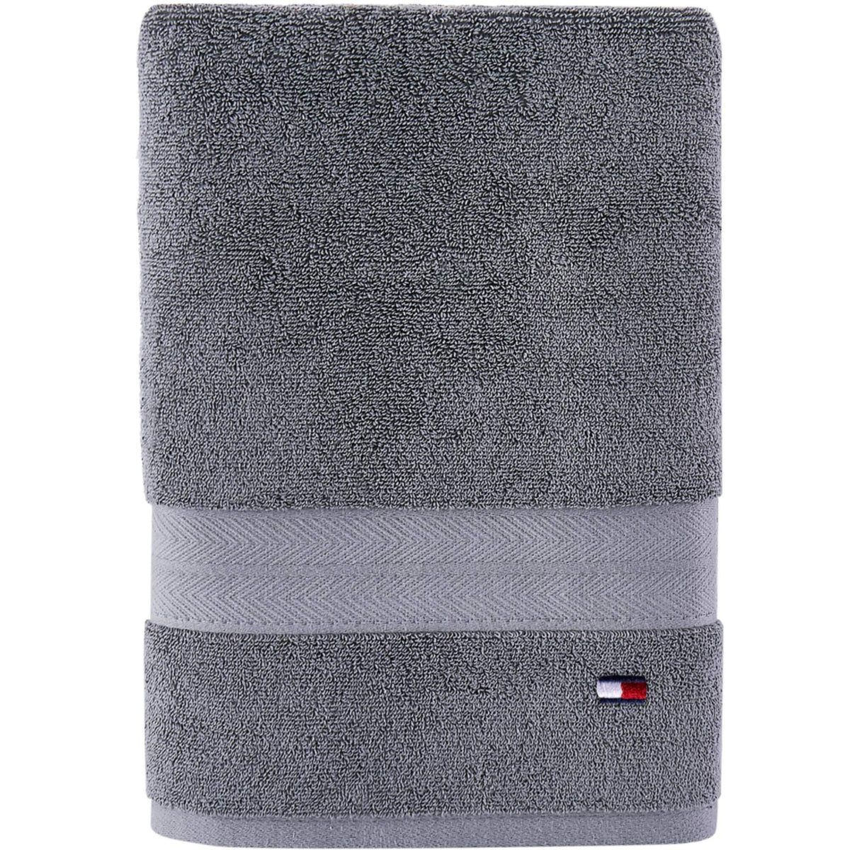Tommy Hilfiger Modern American Solid Bath Towel, 30 X 54 Inches, 100% Cotton 574 GSM (Peacoat)