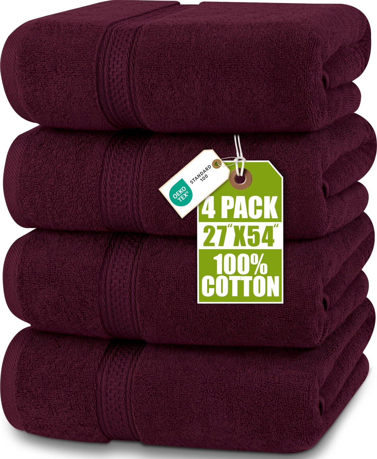 Utopia Towels 4 Pack Premium Bath Towels, 27x54 in, 600 GSM Cotton Grey
