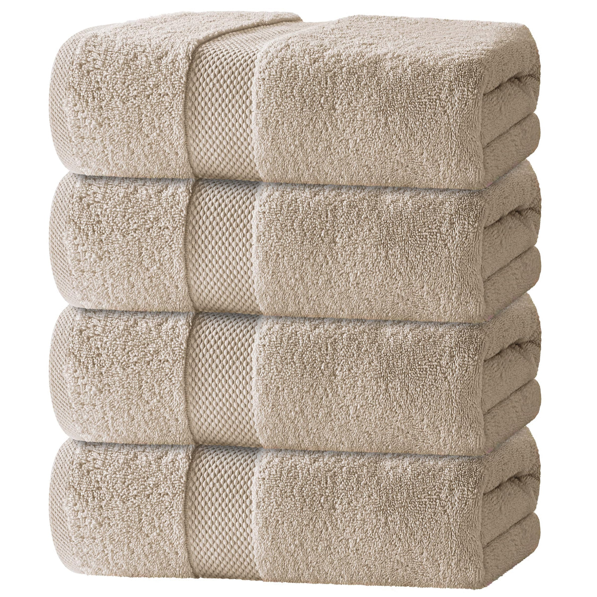 White Classic Luxury White Bath Towels - 4 Pack, 100% Turkish Cotton, 27x54