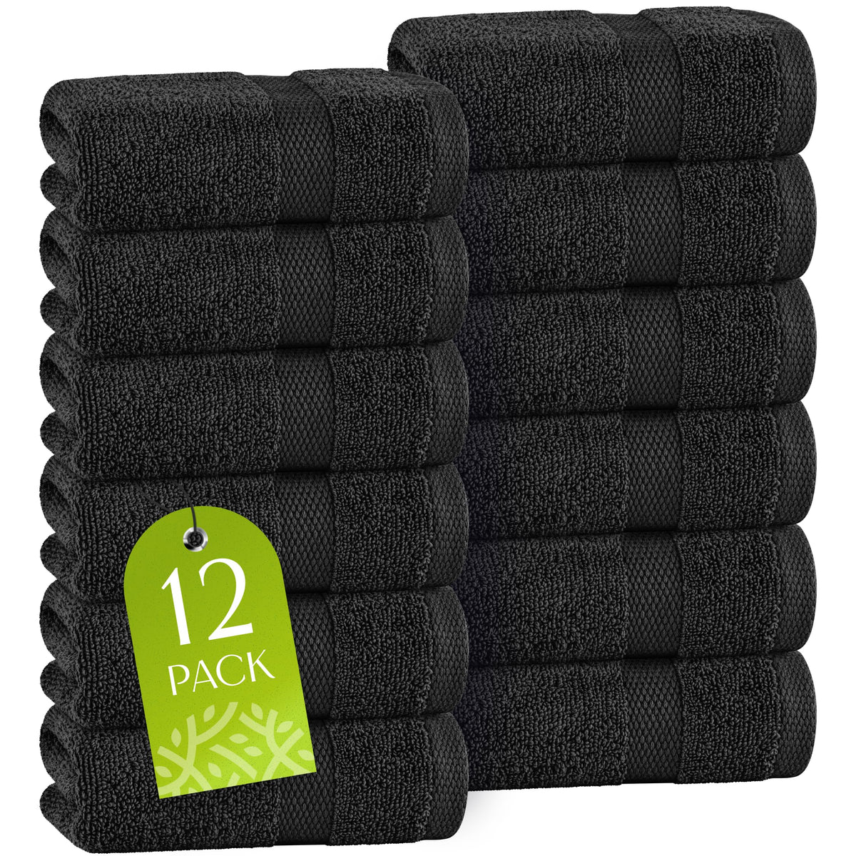 White Bath Towel Set of 6 - 100% Cotton Highly Absorbent Towels for Bathroom, 2 Luxury Bath Towels 650GSM, 2 Hand Towels, 2 Washcloths