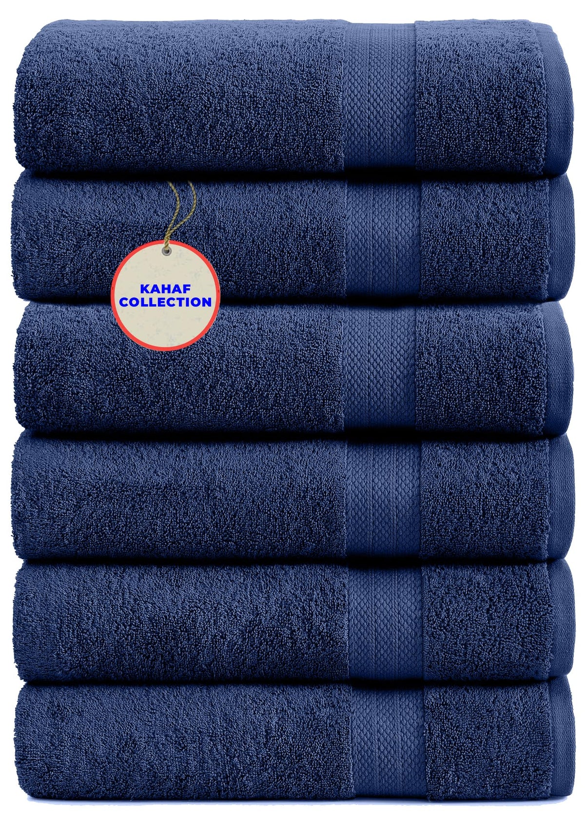 KAHAF COLLECTION 100% Cotton Bath Towels, 24x48 Pack of 6 Towels, Quick Dry, Highly Absorbent, Soft Feel Towel, Gym, Spa, Bathroom, Shower, Pool, Luxury Soft Towels (Grey, 24x48-6 Pack)