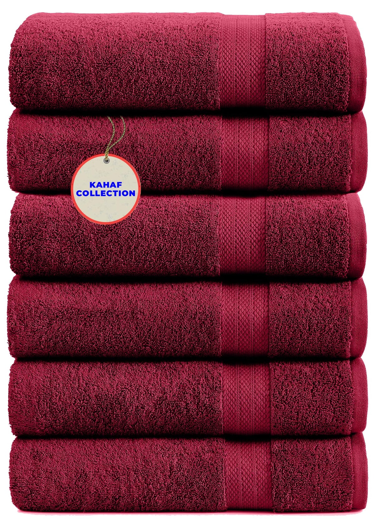 KAHAF COLLECTION 100% Cotton Bath Towels, 24x48 Pack of 6 Towels, Quick Dry, Highly Absorbent, Soft Feel Towel, Gym, Spa, Bathroom, Shower, Pool, Luxury Soft Towels (Grey, 24x48-6 Pack)