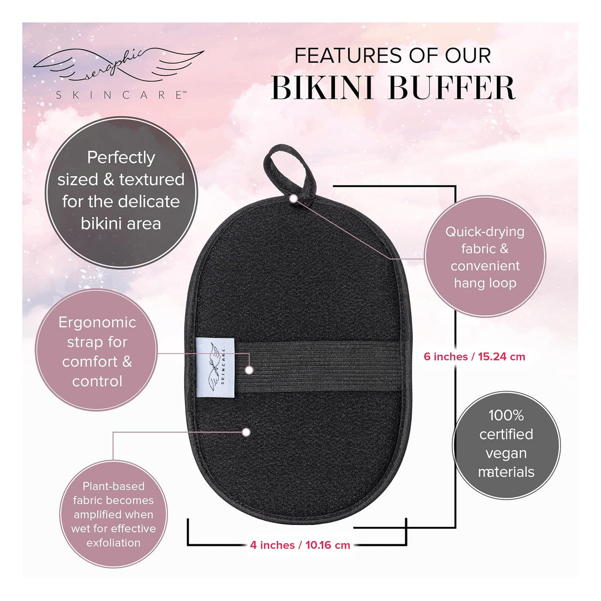 Bikini Buffer Scrub Mitt for Women, Ingrown Hair & Razor Bumps Treatment