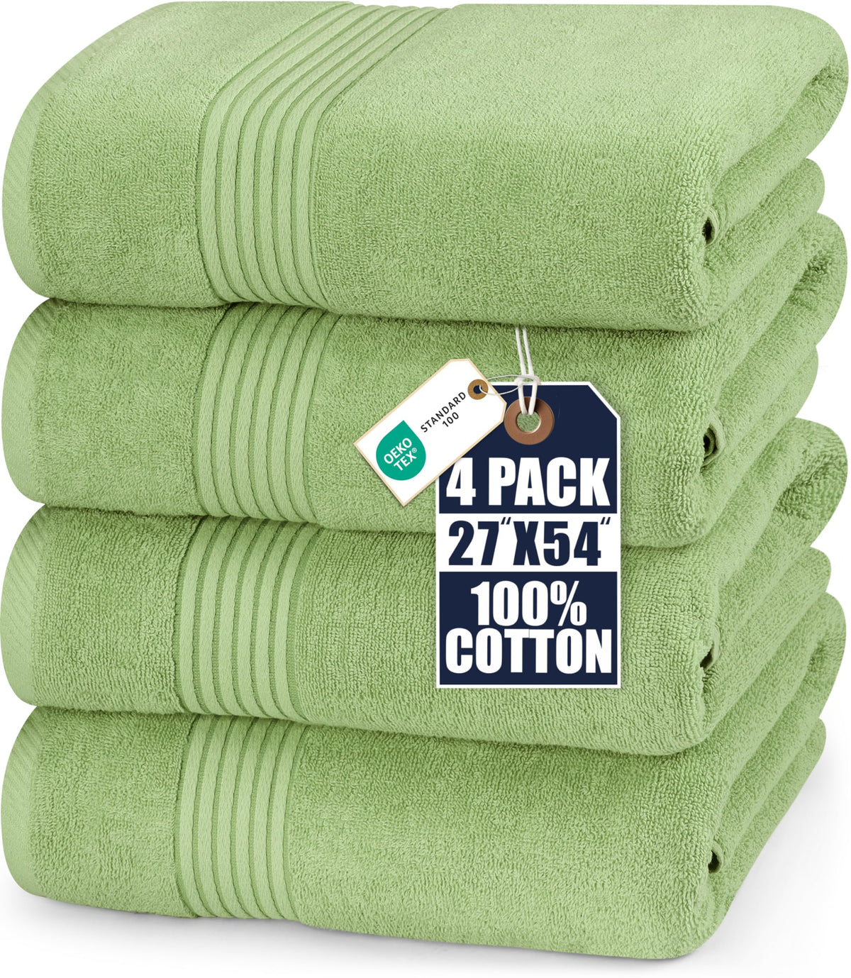 Utopia Towels Luxurious Bath Towels Set, 27x54 in, 4 Pack, Soft, White