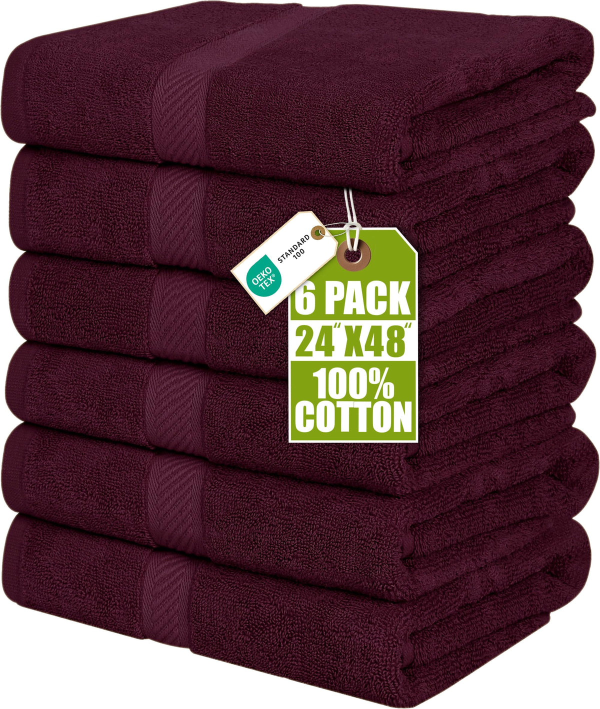 Utopia Towels 6 Pack Medium Bath Towels, 24x48 in, 500 GSM Cotton, Grey