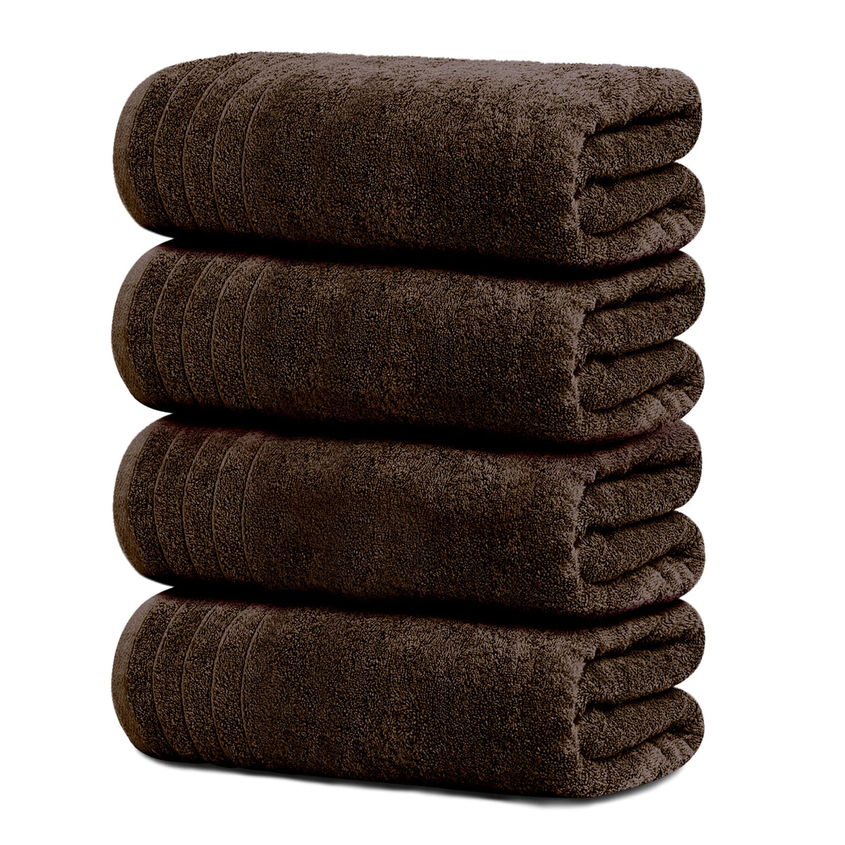Tens Towels 4 Piece Extra Large Bath Towels 30 x 60 Inches, Dark Grey