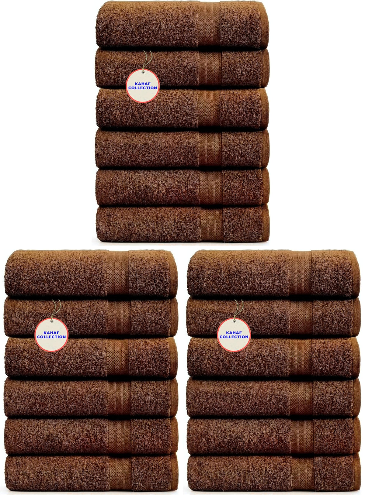 KAHAF COLLECTION 100% Cotton Bath Towels, 24x48 Pack of 6 Towels, Quick Dry, Highly Absorbent, Soft Feel Towel, Gym, Spa, Bathroom, Shower, Pool, Luxury Soft Towels (Grey, 24x48-6 Pack)