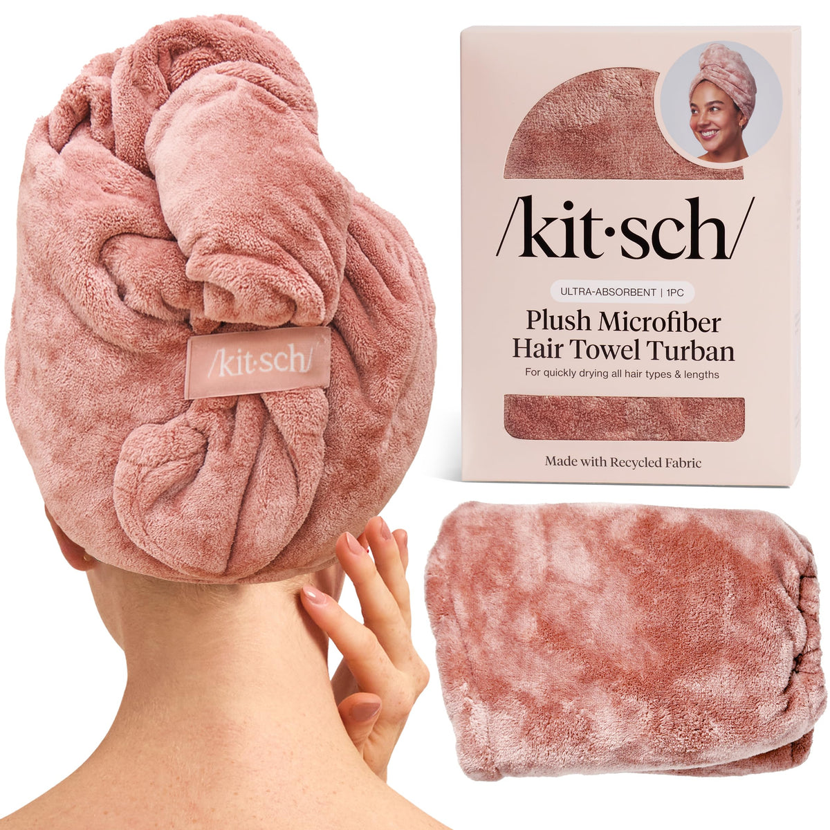 Kitsch XL Microfiber Hair Towel Wrap for Women