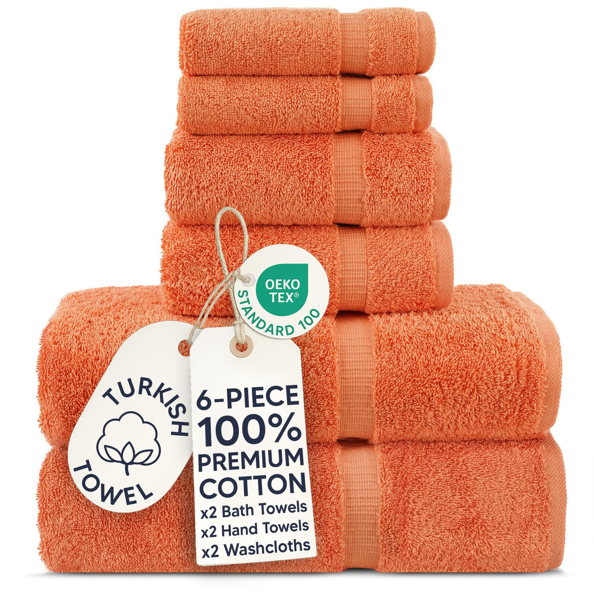 Chakir Turkish Linens 100% Cotton 4-Pack Bath Towels 27x54, Gray