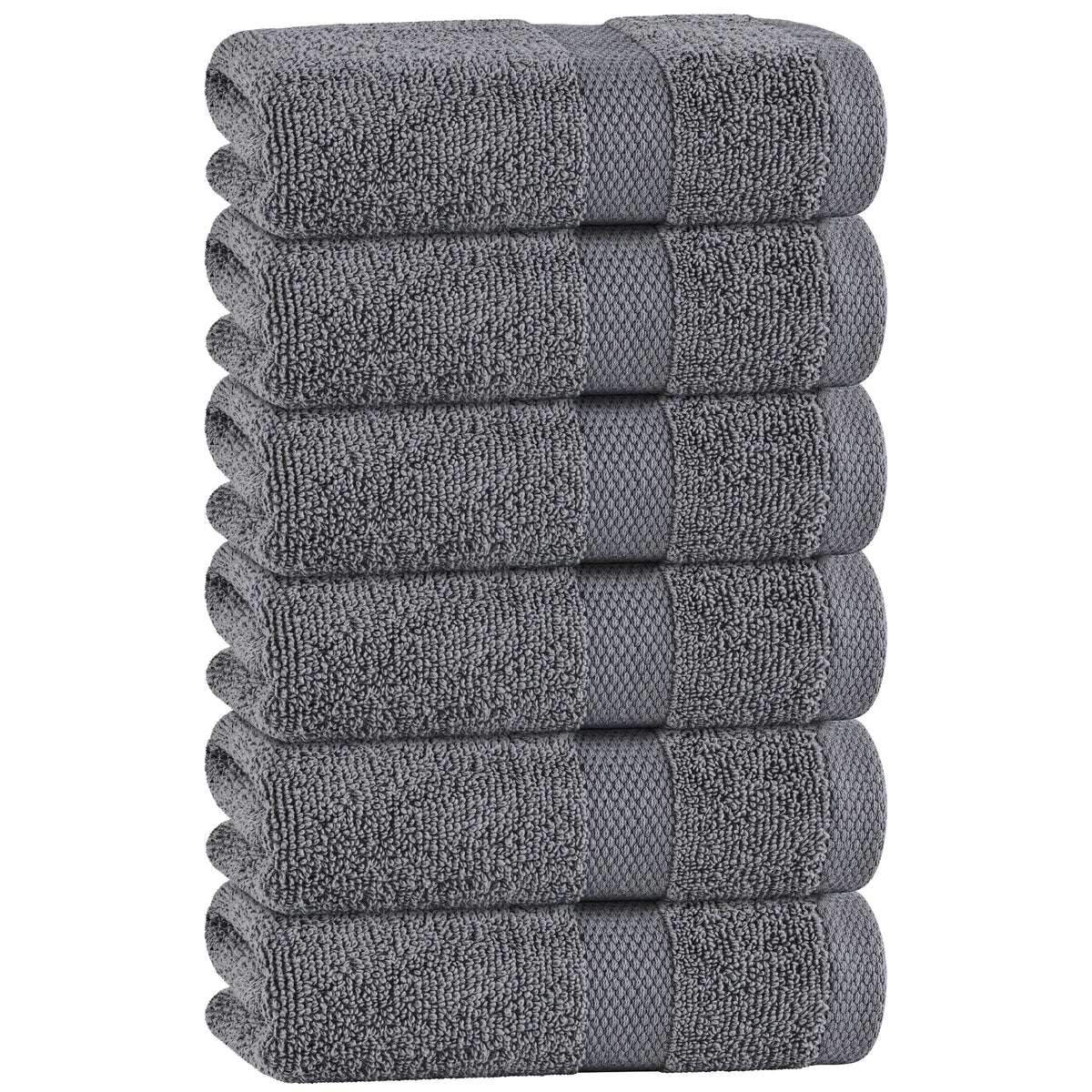 White Bath Towel Set of 6 - 100% Cotton Highly Absorbent Towels for Bathroom, 2 Luxury Bath Towels 650GSM, 2 Hand Towels, 2 Washcloths