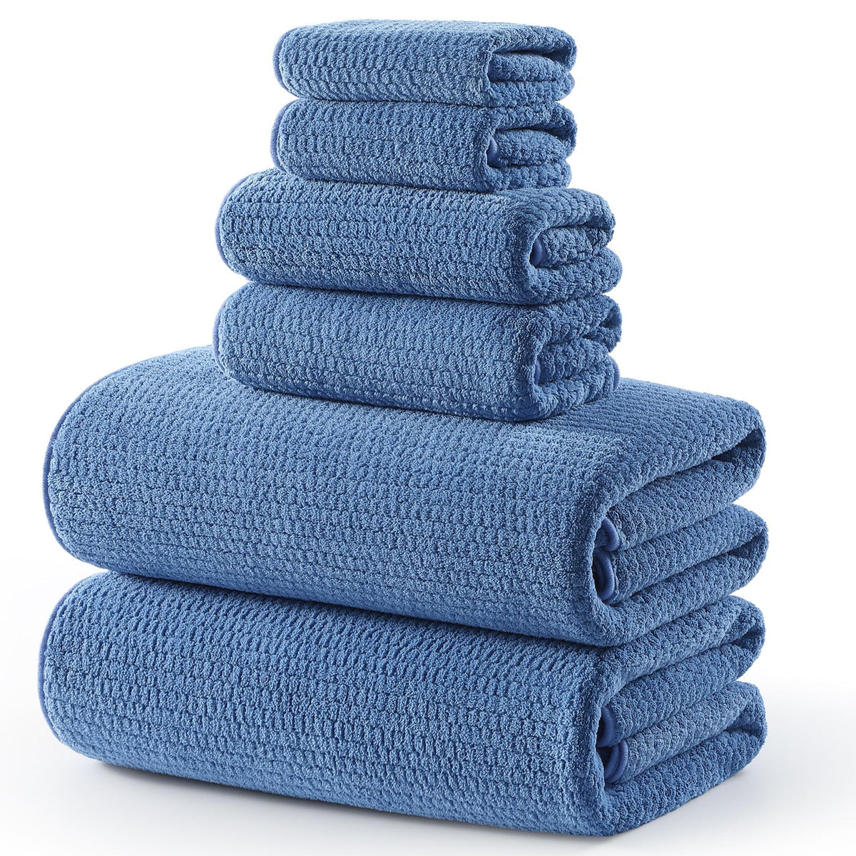 ecolook Microfiber Bath Towel Set of 6, Oversized 35 x 70 in, Soft, Gray