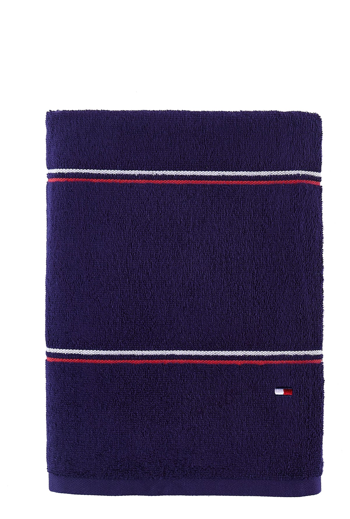 Tommy Hilfiger Modern American Solid Bath Towel, 30 X 54 Inches, 100% Cotton 574 GSM (Peacoat)