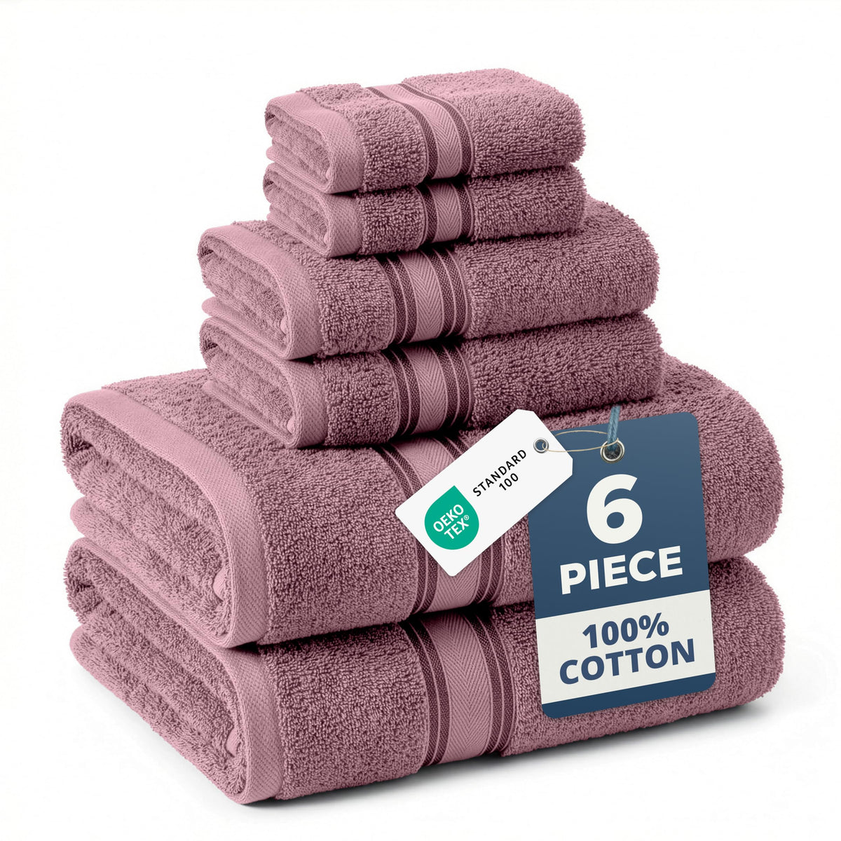 LANE LINEN Bath Towel Set 100% Cotton 18 Piece Soft Absorbent - Grey
