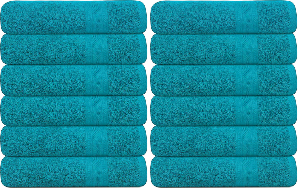 KAHAF COLLECTION 100% Cotton Bath Towels, 24x48 Pack of 6 Towels, Quick Dry, Highly Absorbent, Soft Feel Towel, Gym, Spa, Bathroom, Shower, Pool, Luxury Soft Towels (Grey, 24x48-6 Pack)