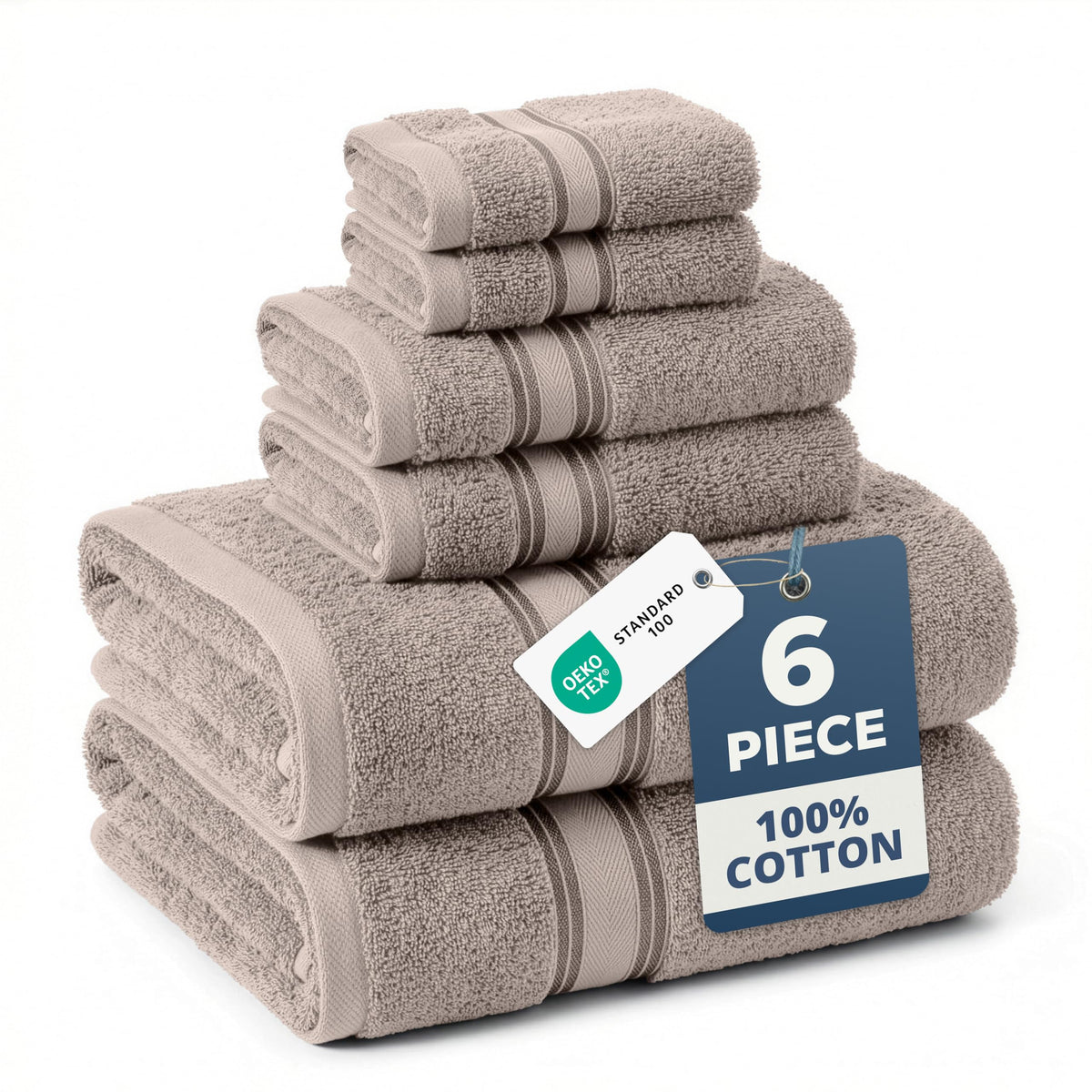 LANE LINEN Bath Towel Set 100% Cotton 18 Piece Soft Absorbent - Grey
