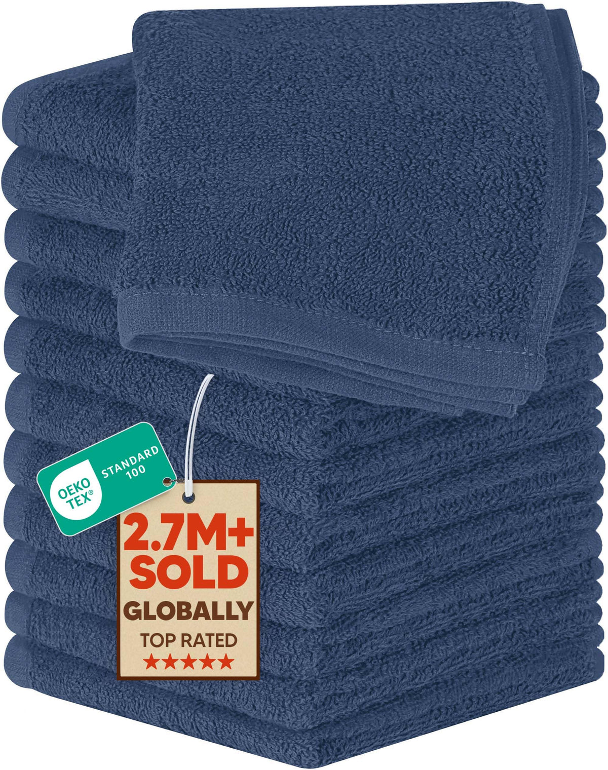Utopia Towels 12 Pack Washcloths, 12x12 in, 100% Cotton, White