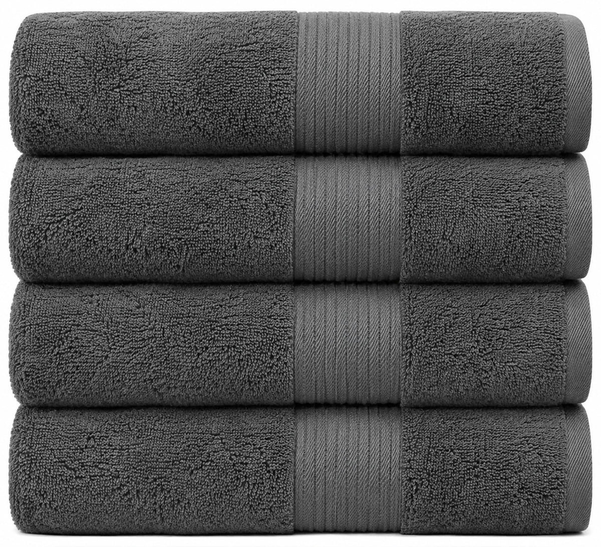 Luxury Bath Towels 4 Pack 650 GSM, 34"x56" Bath Towels Large - White