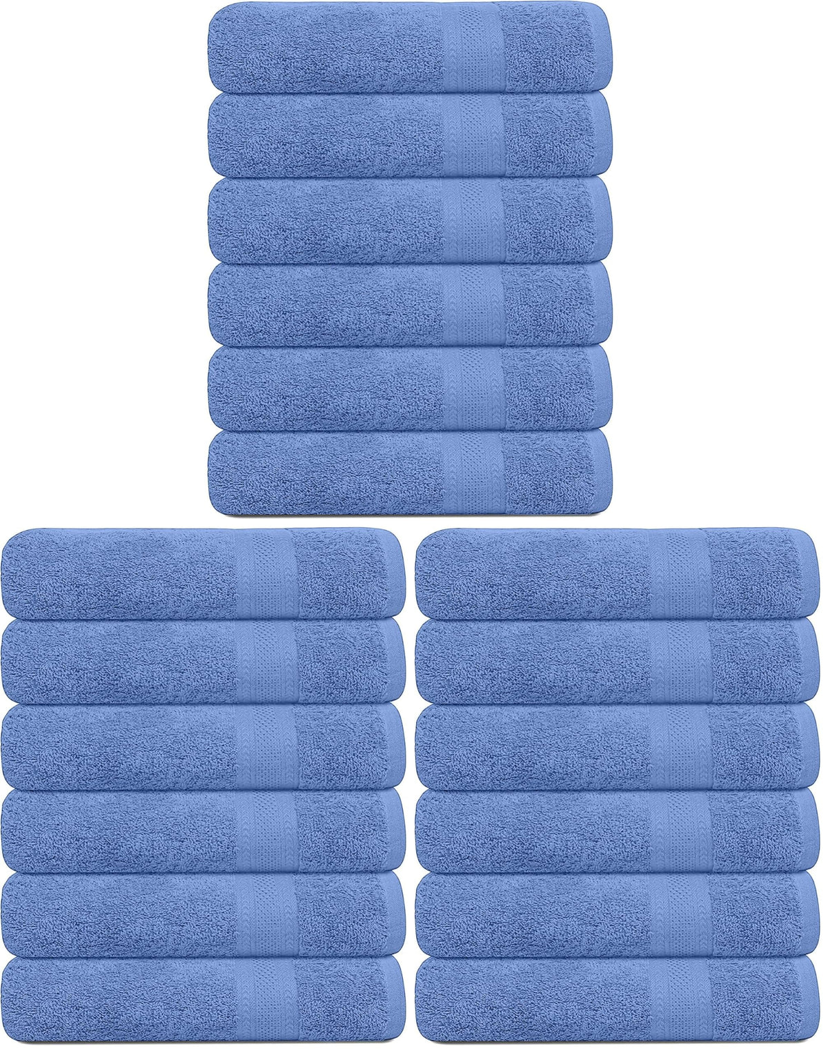 KAHAF COLLECTION 100% Cotton Bath Towels, 24x48 Pack of 6 Towels, Quick Dry, Highly Absorbent, Soft Feel Towel, Gym, Spa, Bathroom, Shower, Pool, Luxury Soft Towels (Grey, 24x48-6 Pack)