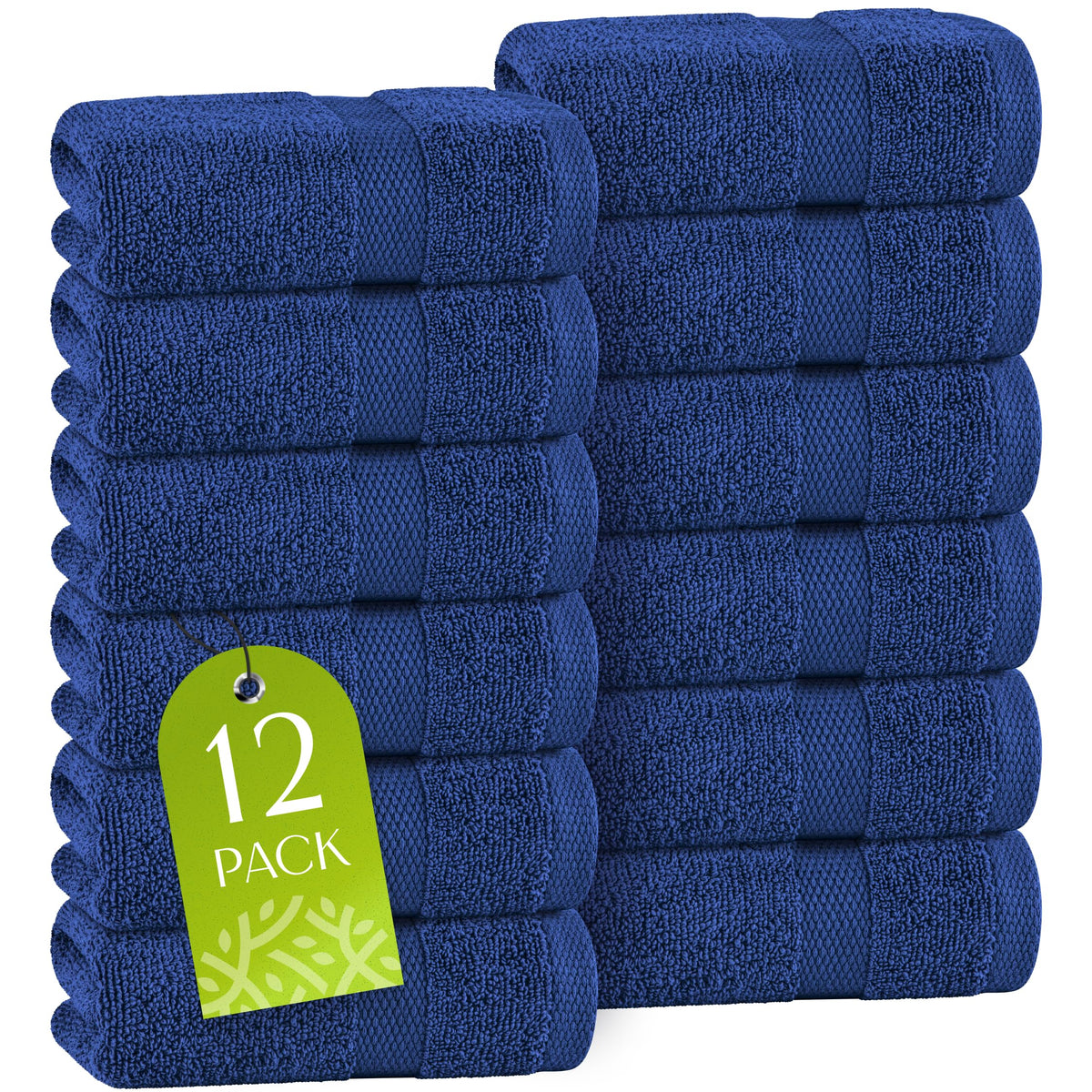 White Bath Towel Set of 6 - 100% Cotton Highly Absorbent Towels for Bathroom, 2 Luxury Bath Towels 650GSM, 2 Hand Towels, 2 Washcloths