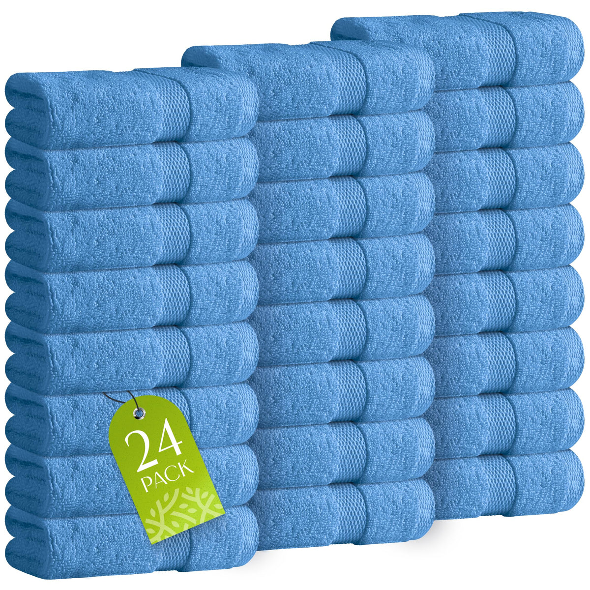 White Bath Towel Set of 6 - 100% Cotton Highly Absorbent Towels for Bathroom, 2 Luxury Bath Towels 650GSM, 2 Hand Towels, 2 Washcloths