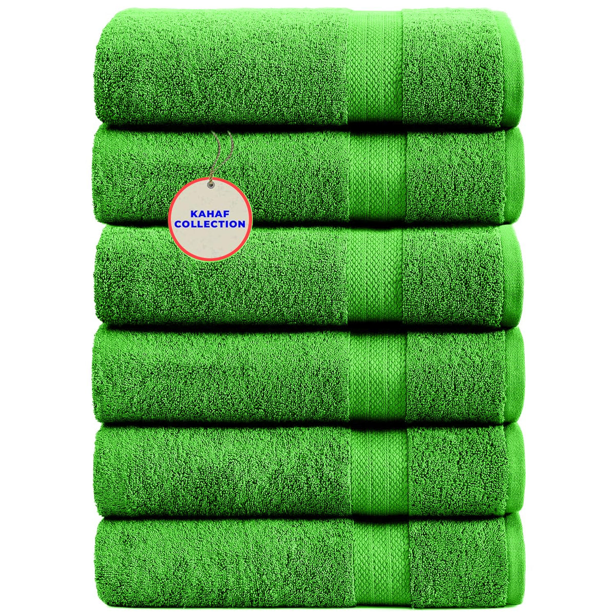 KAHAF COLLECTION 100% Cotton Bath Towels, 24x48 Pack of 6 Towels, Quick Dry, Highly Absorbent, Soft Feel Towel, Gym, Spa, Bathroom, Shower, Pool, Luxury Soft Towels (Grey, 24x48-6 Pack)