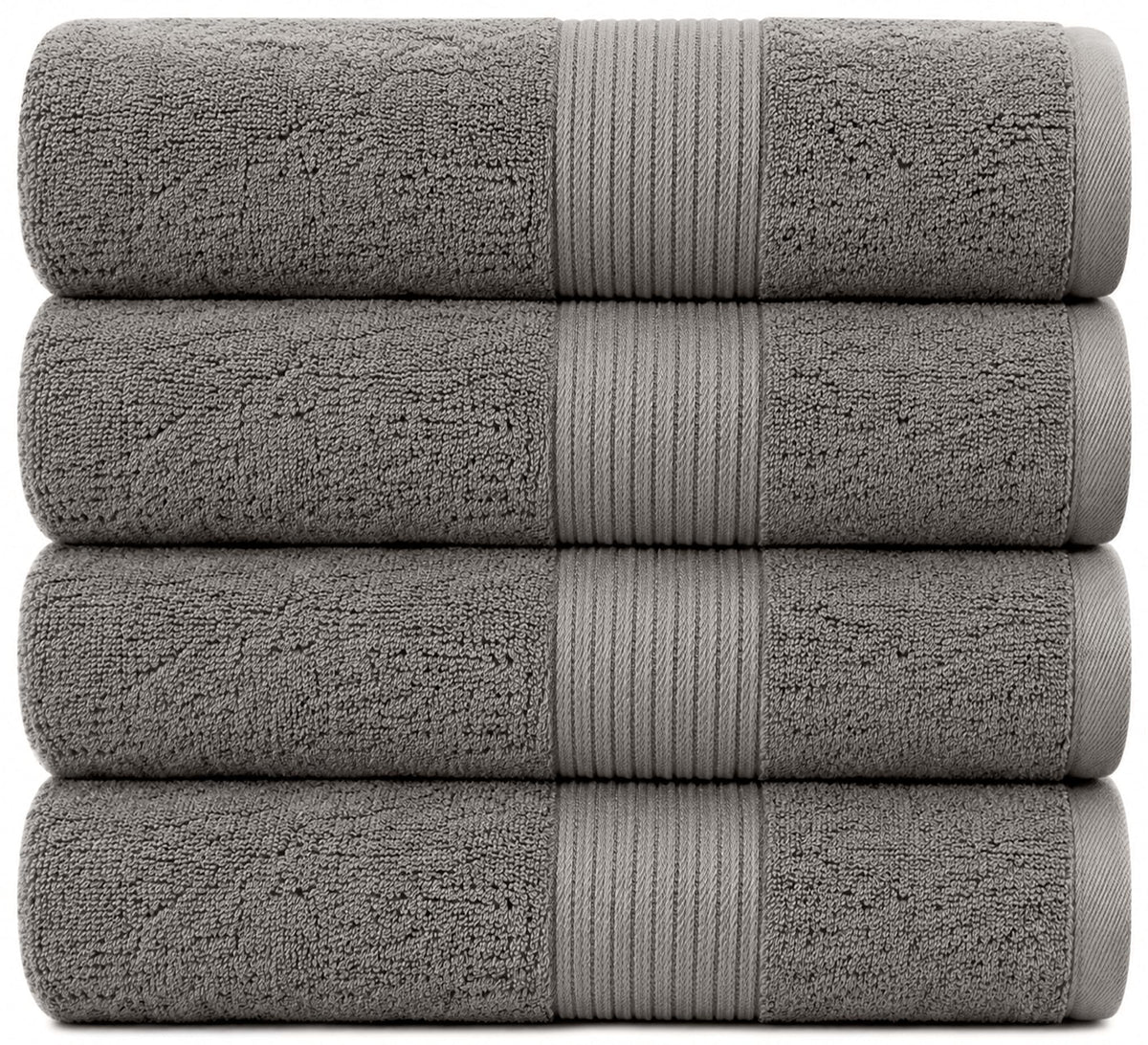 Luxury Bath Towels 4 Pack 650 GSM, 34"x56" Bath Towels Large - White