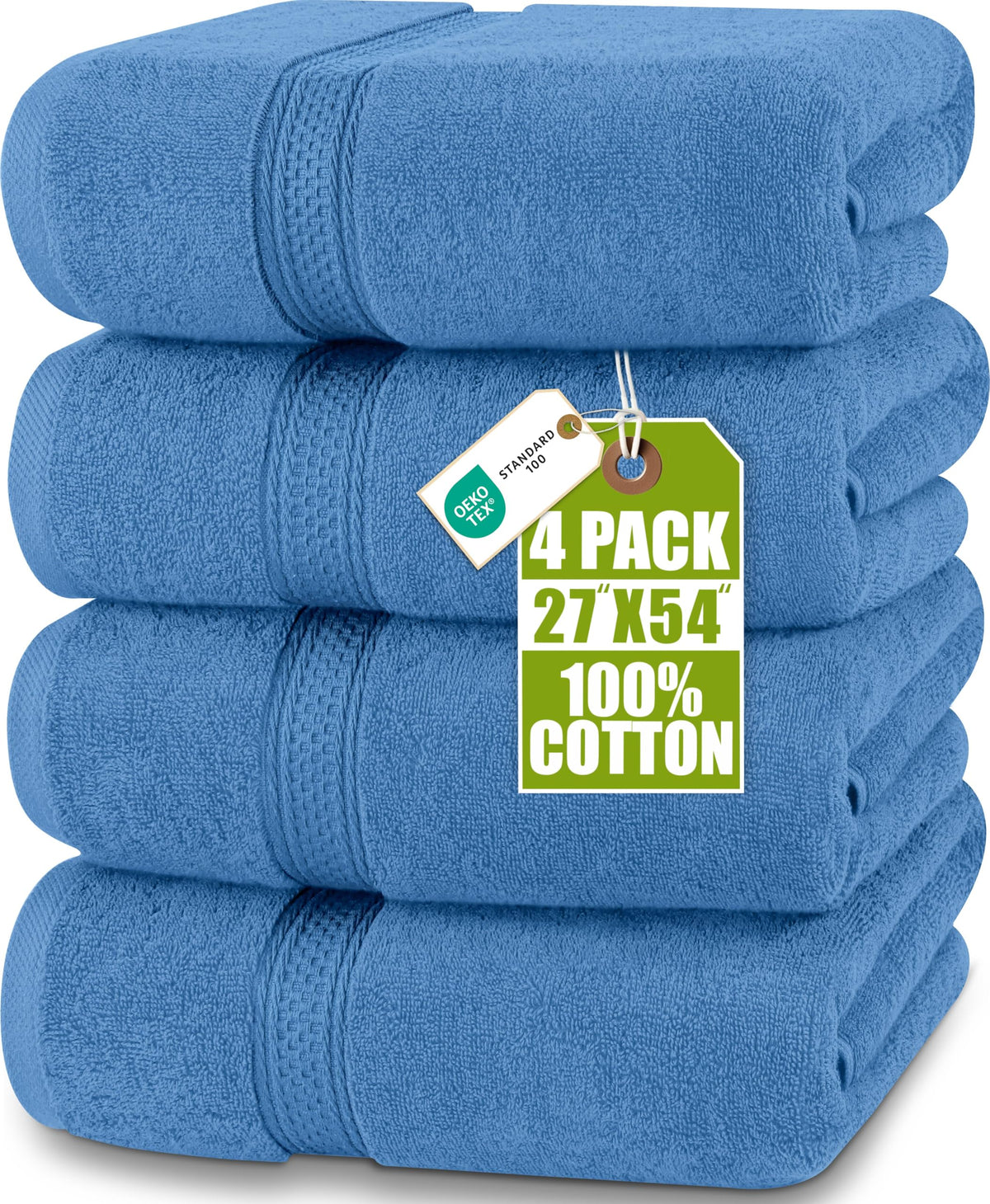 Utopia Towels 4 Pack Premium Bath Towels, 27x54 in, 600 GSM Cotton Black