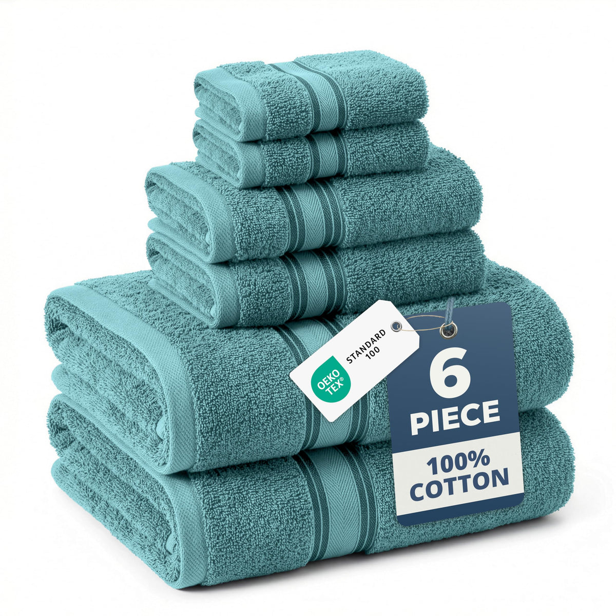 LANE LINEN Bath Towel Set 100% Cotton 18 Piece Soft Absorbent - Grey