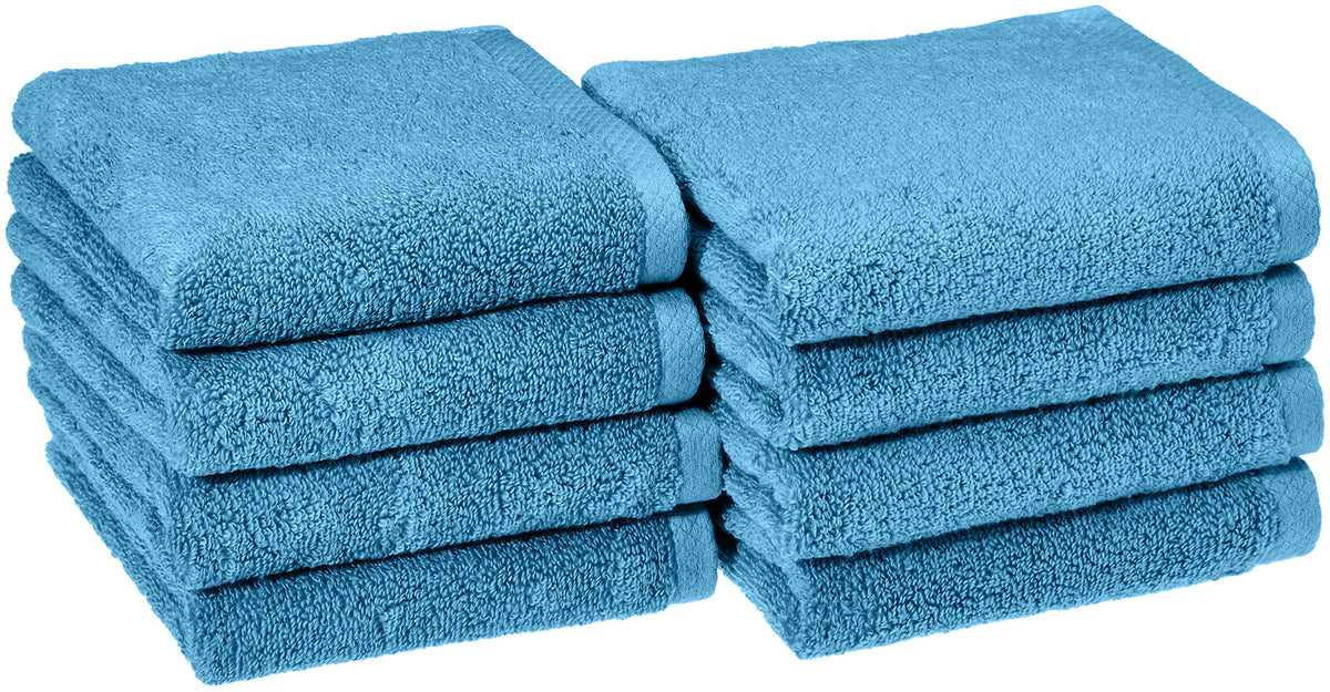 Amazon Basics 2-Pack Quick-Dry Lightweight Moisture Absorbing Bath Towel, 100% Cotton, 54" x 30", Seafoam Green