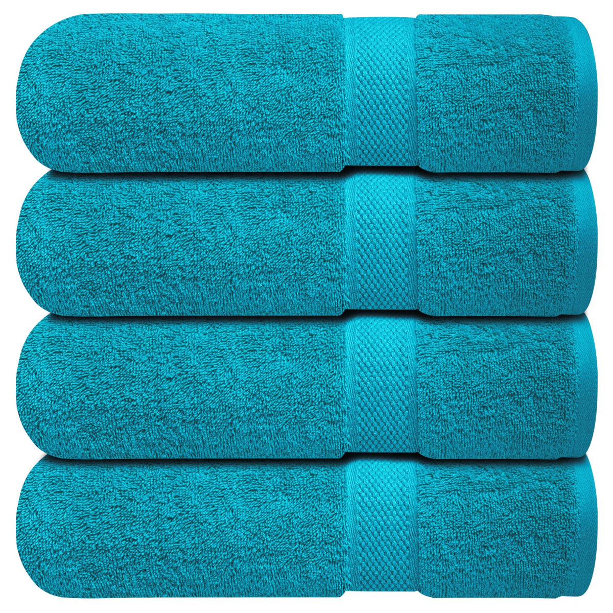 Infinitee Xclusives 100% Ring-Spun Cotton Bath Towels for Bathroom - Pack 4