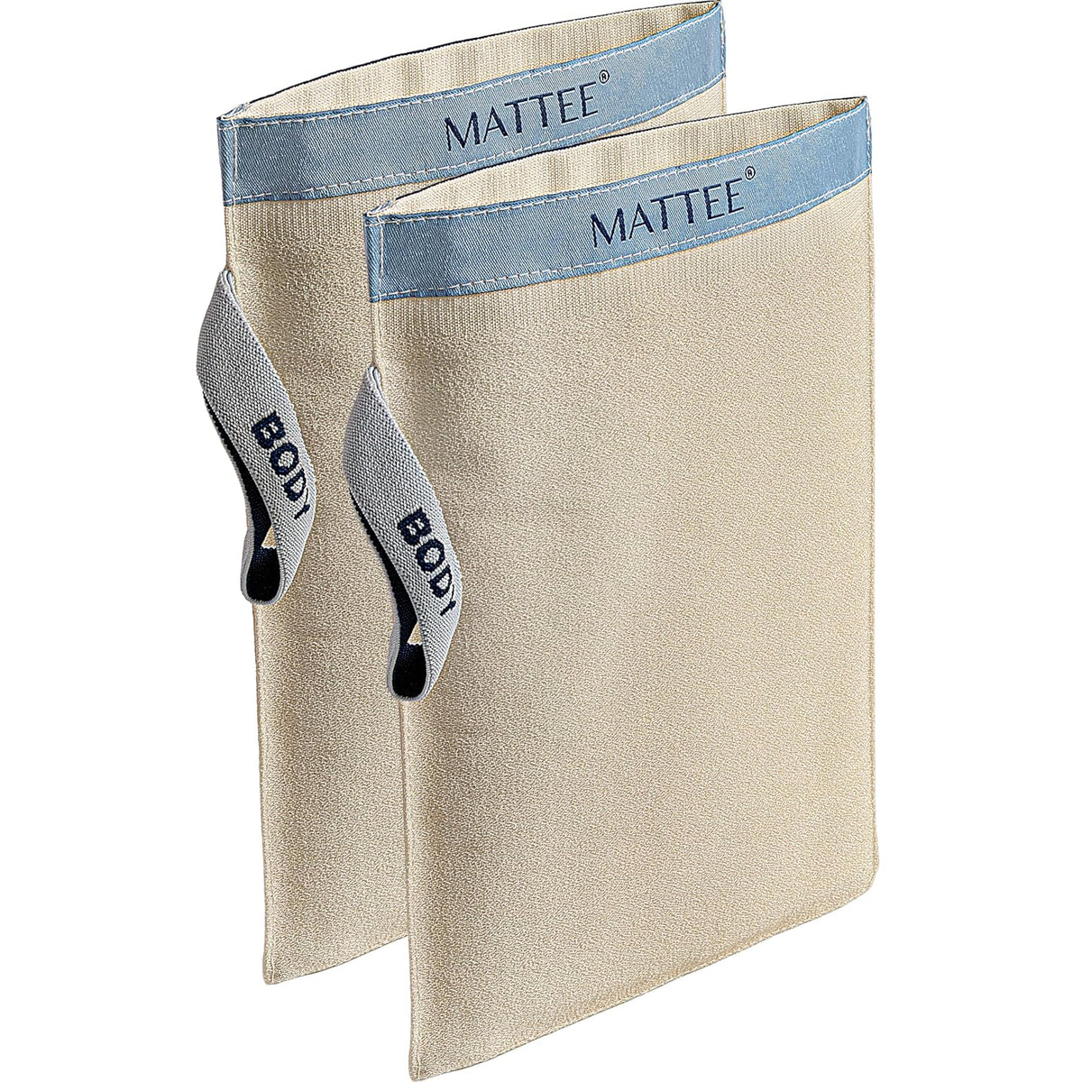 MATTEE Kessa Exfoliating Glove 2-Pack – Turkish Hammam Mitt for Dead Skin Removal, Smooth Skin & Self Tan Prep