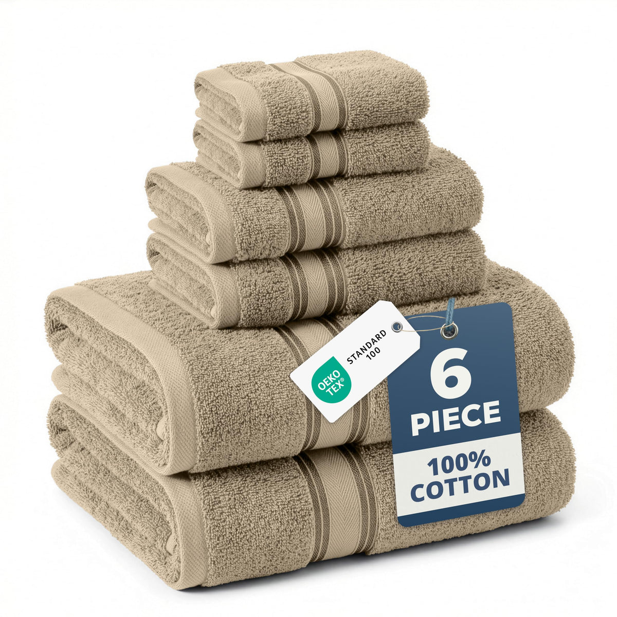LANE LINEN Bath Towel Set 100% Cotton 18 Piece Soft Absorbent - Grey